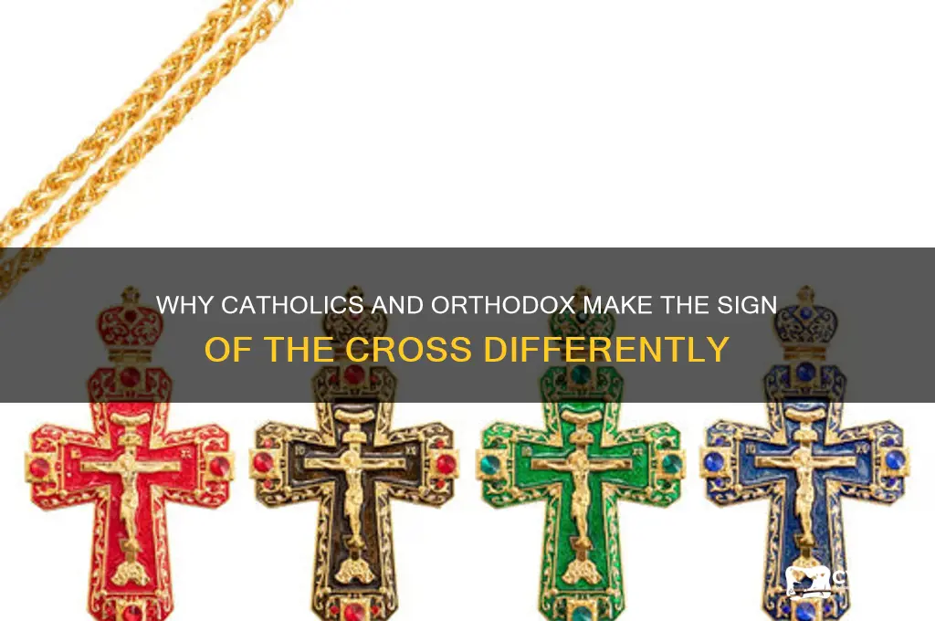 why do catholics make sign of cross opposite of orthodox