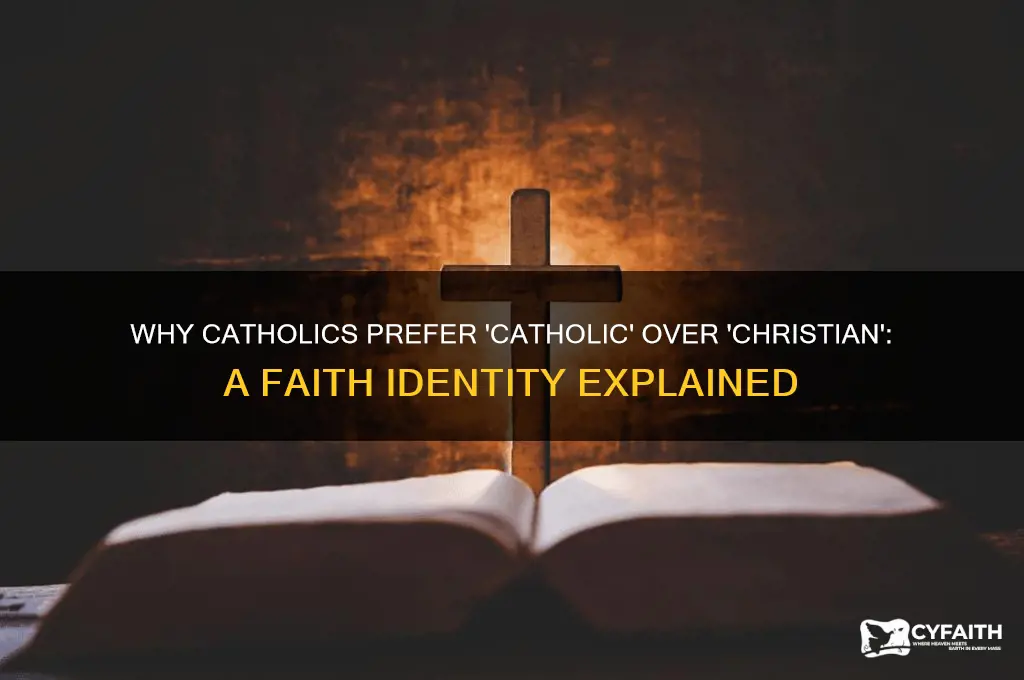 why do catholics not like to be called christians