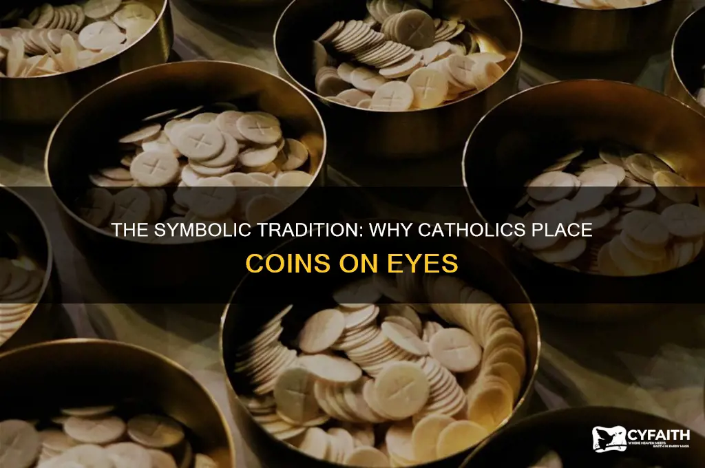 why do catholics put coins on eyes