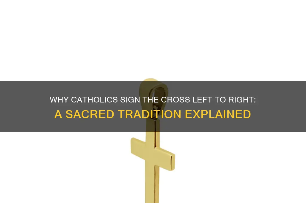 why do catholics sign left to right