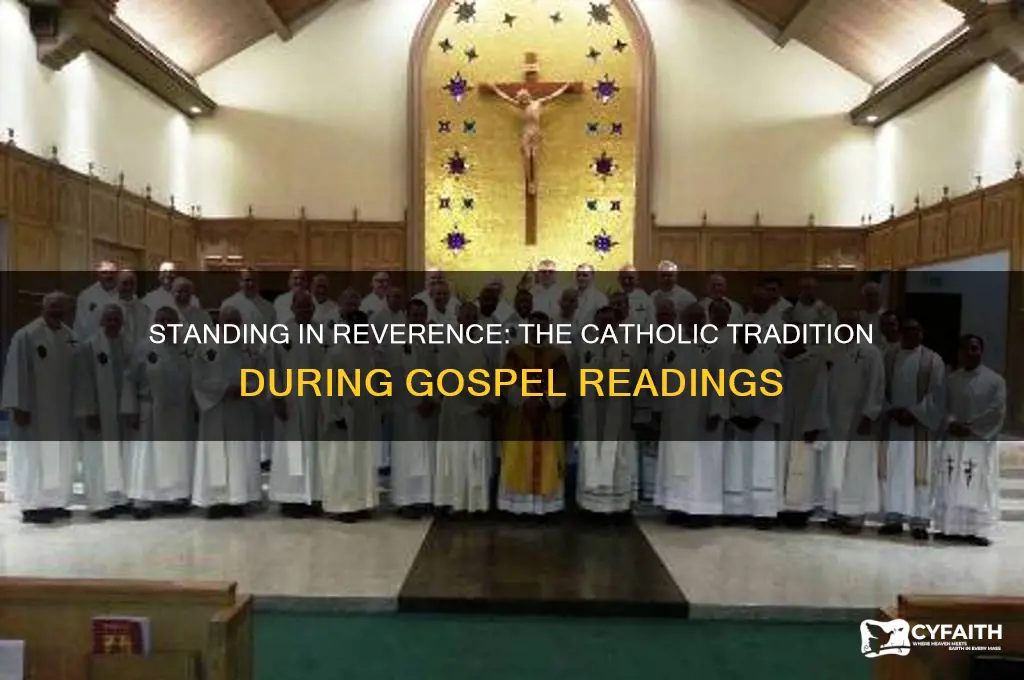 why do catholics stand for the gospel reading