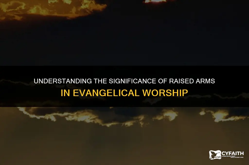 why do evangelical raise their arms during a service