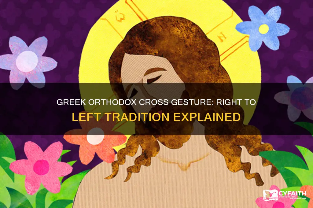 why do greek orthodox cross themselves from right to left
