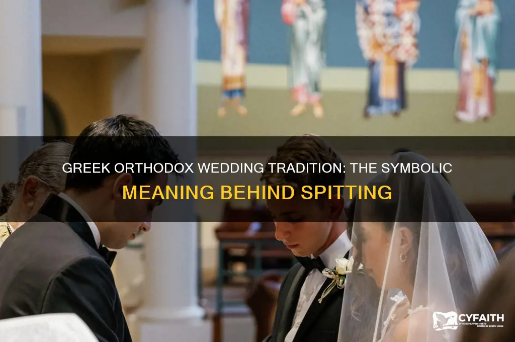 why do greek orthodox spit on weddings