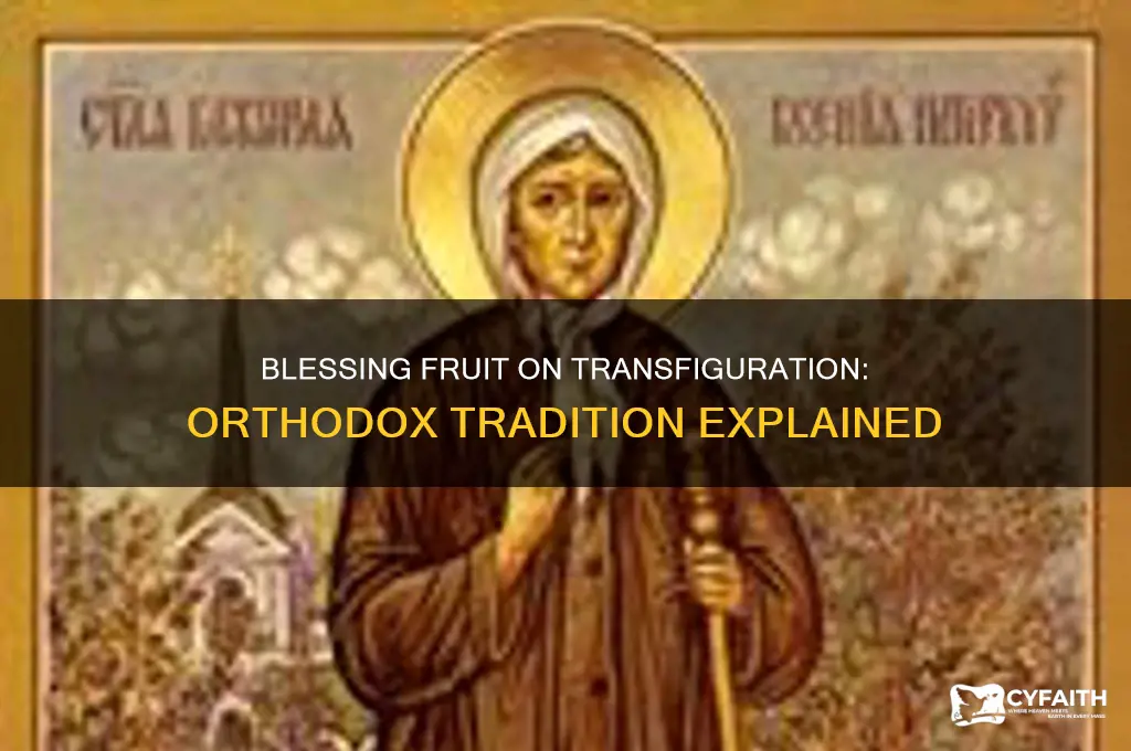why do orthodox bless fruit on transfiguration