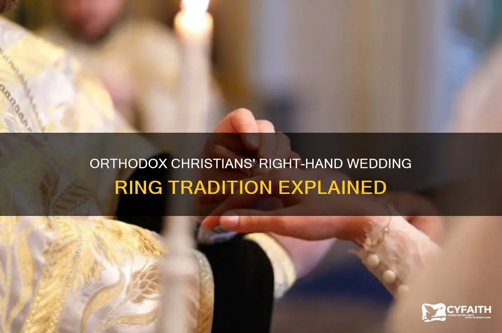 why do orthodox christians wear wedding ring on right hand