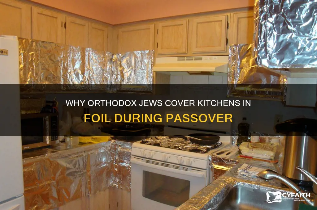 why do orthodox jewish cover kitchen in foil