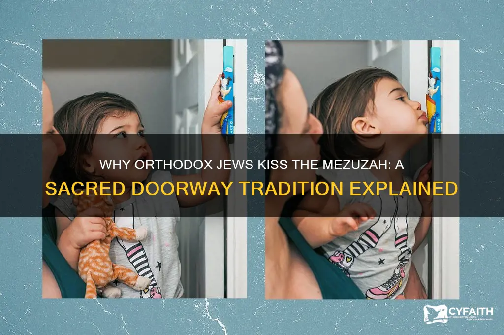 why do orthodox jews kiss door