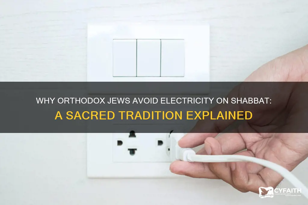 why do orthodox jews not use electricity on shabbat