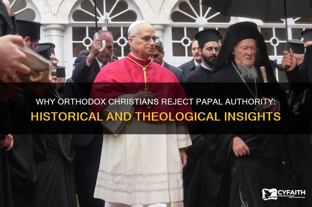 why do orthodox reject the pope