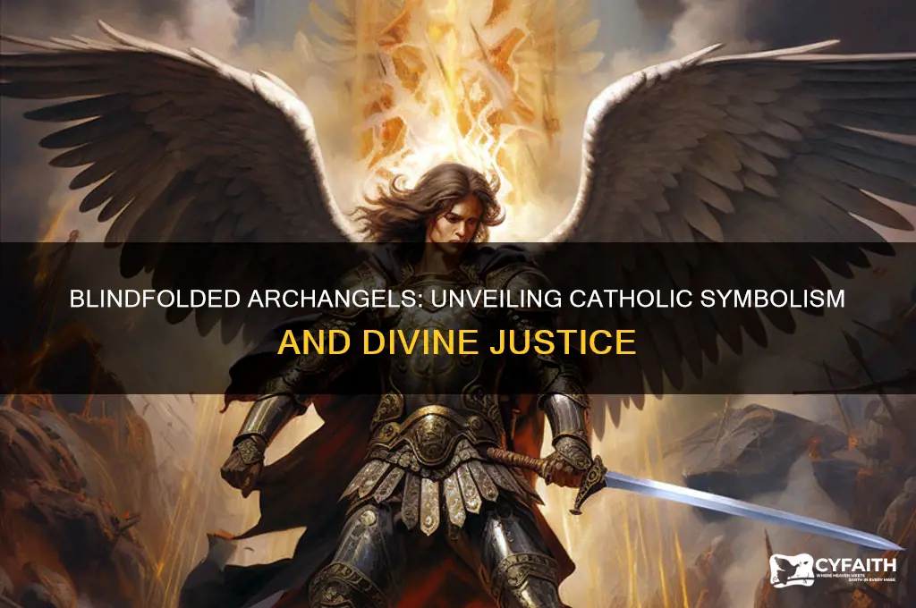 why do some archangels wear a blindfold catholic