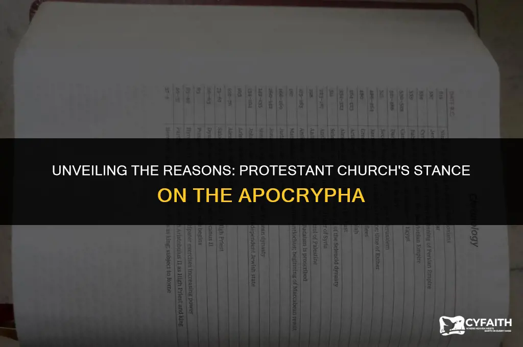 why does the protestant church reject the apocrypha