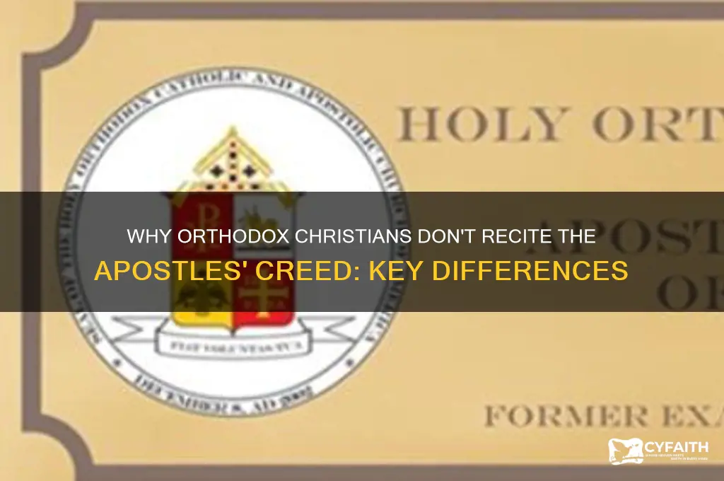 why dont orthodox use apostles creed