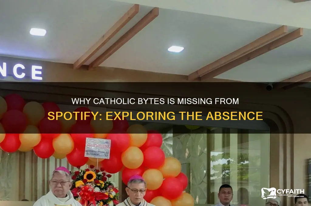 why is catholic bytes not on spotify