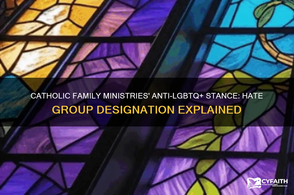 why is catholic family ministries considered a hate group