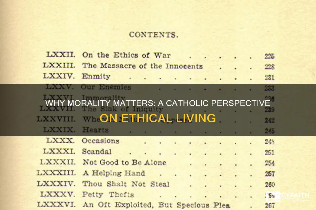 why is morality important to a catholic