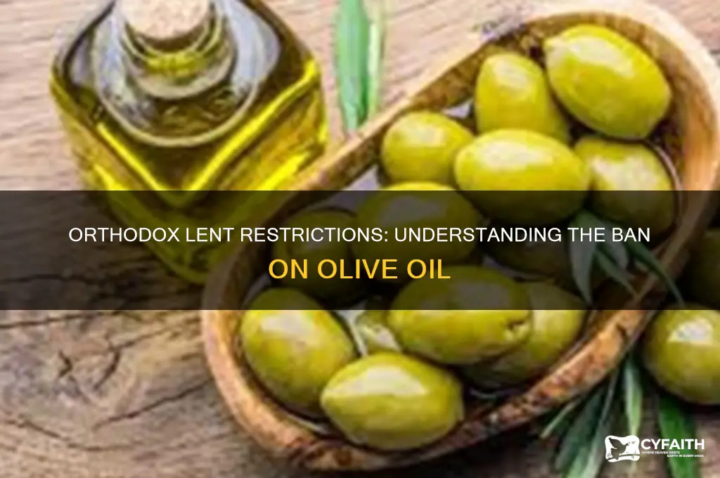 why is olive oil not allowed during orthodox lent