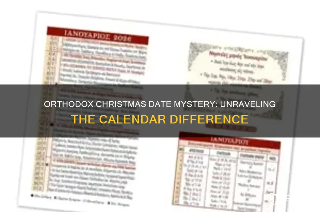 why is orthodox christmas different date