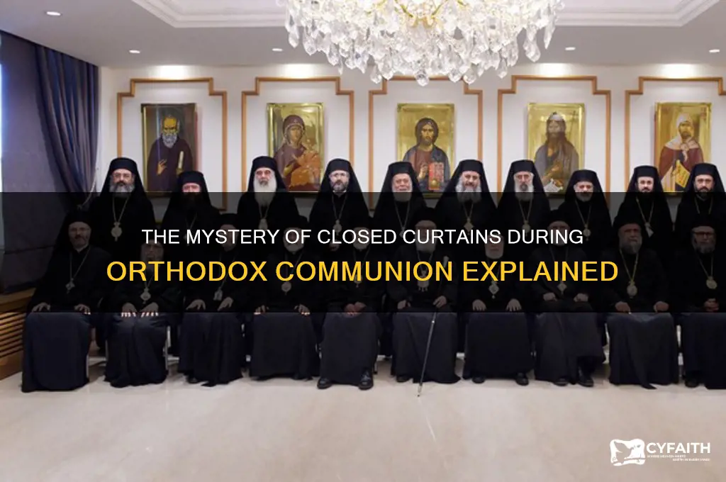 why is the curtain closed during communion in orthodox church