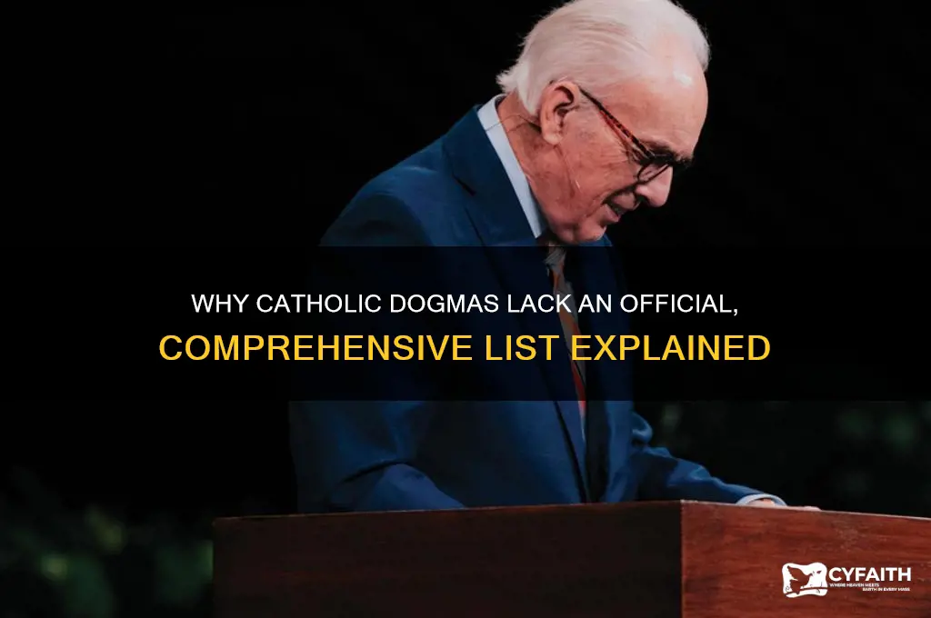 why is there no official list of catholic dogmas