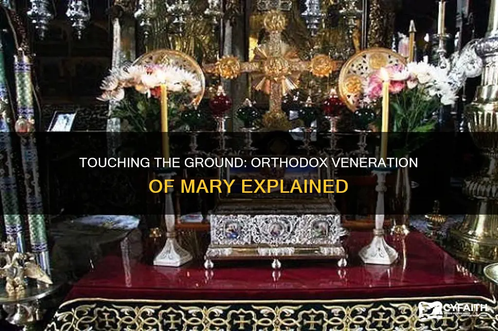why to orthodox people touch the ground while veneration mary