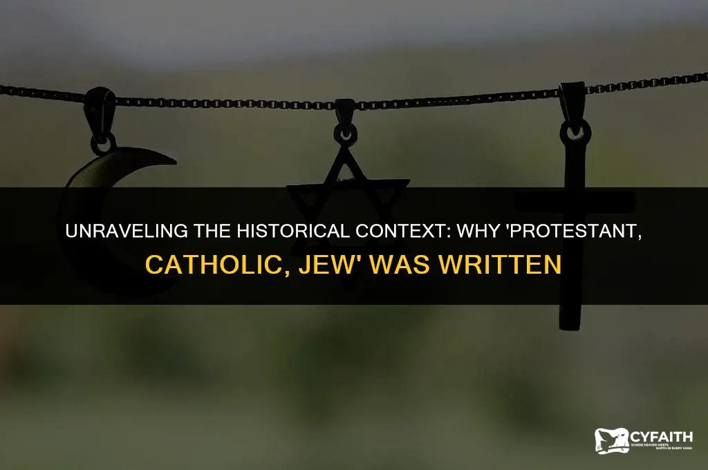 why was protestant catholic jew written