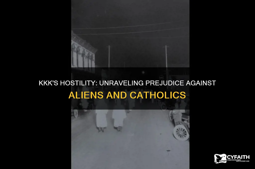 why was the kkk hostile to aliens and catholics