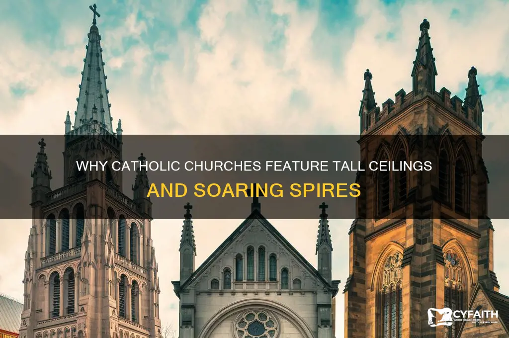 why were catholics build with tall ceilings and spires