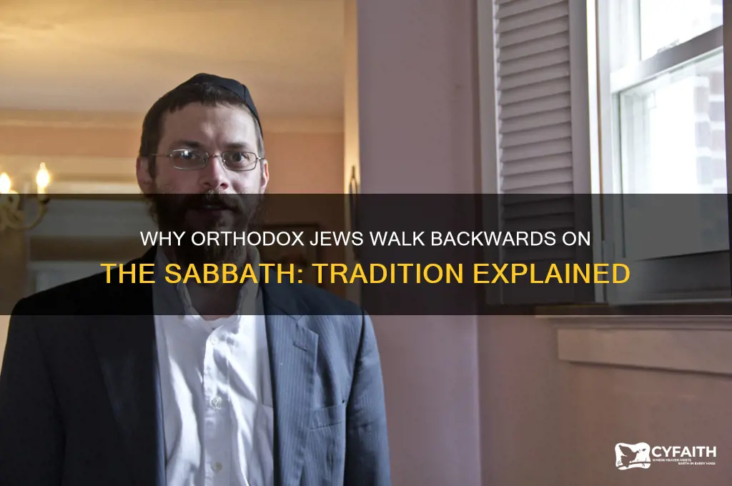 why would an orthodox jew walk backwardson the sabath